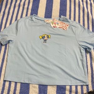 PowerPuff Girls Baby Blue Bubbles Crop Top